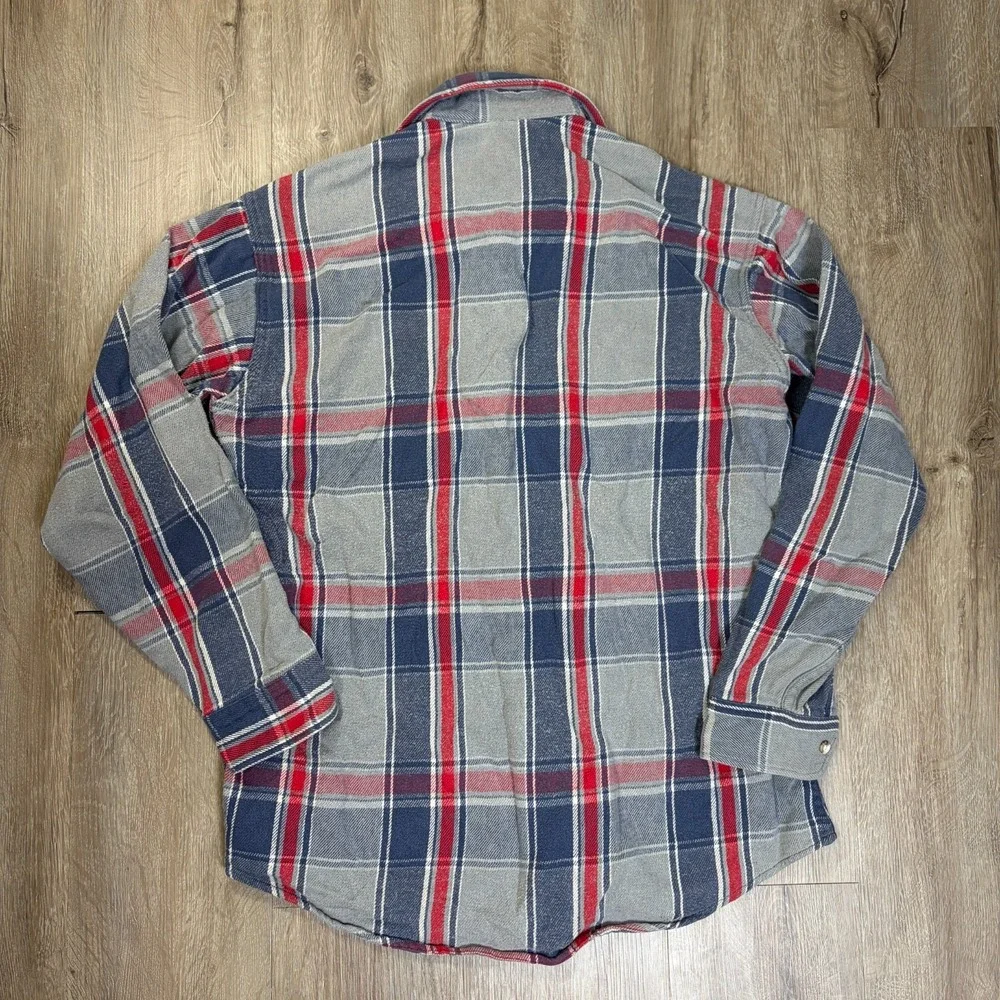 VTG St. John's Bay Twill Flannel Button Up Mens Large T USA Heavyweight Cotton